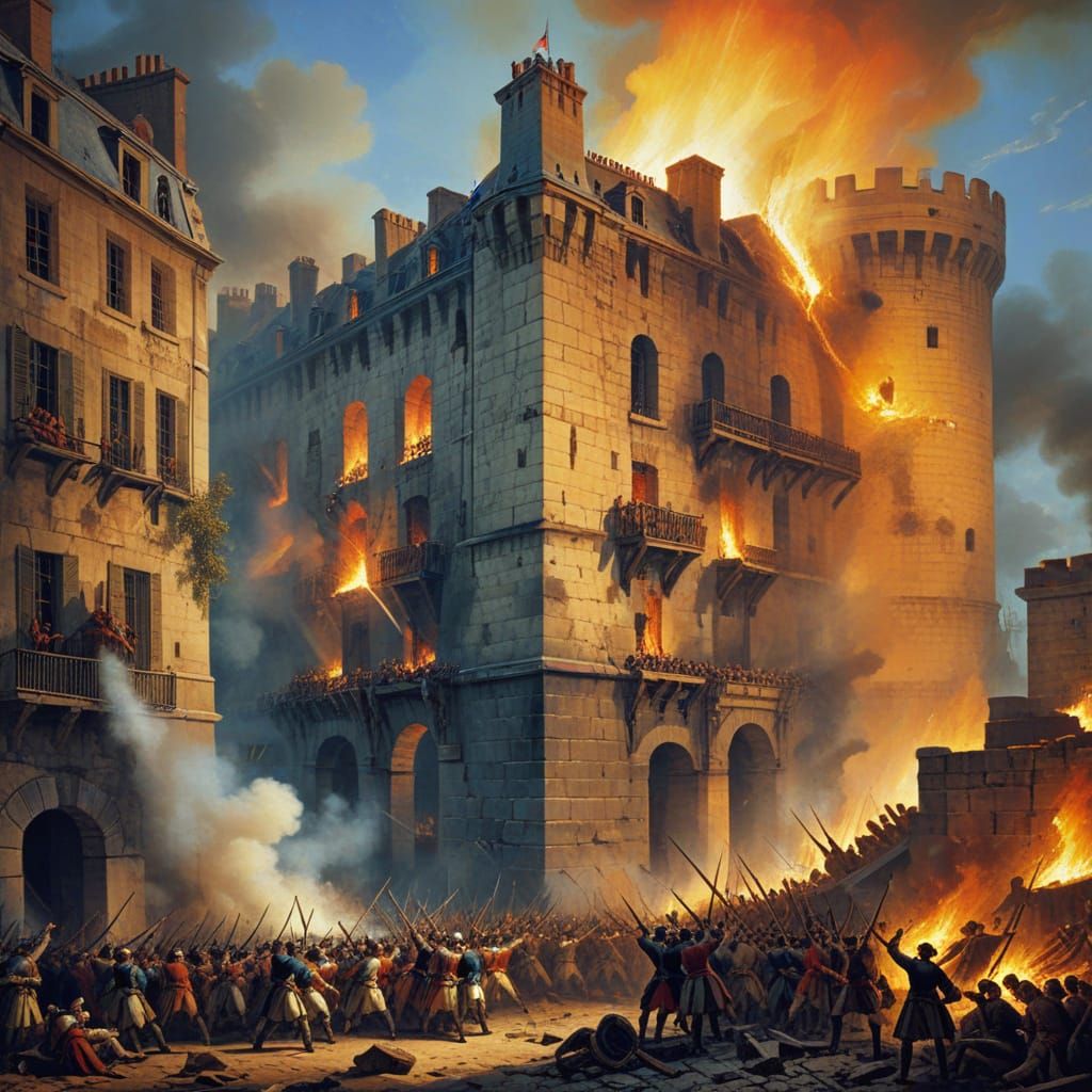 Historic Parisian Uprising in Watercolor