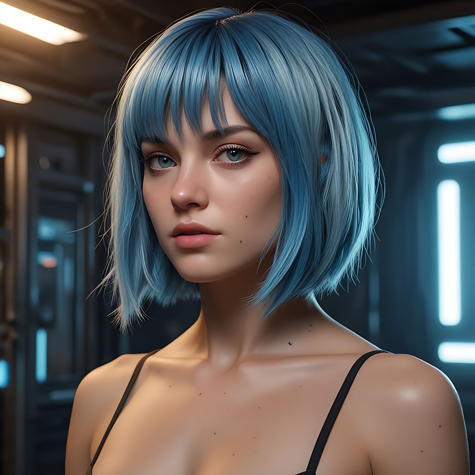 Rem in Hyperrealistic Sci-Fi Art