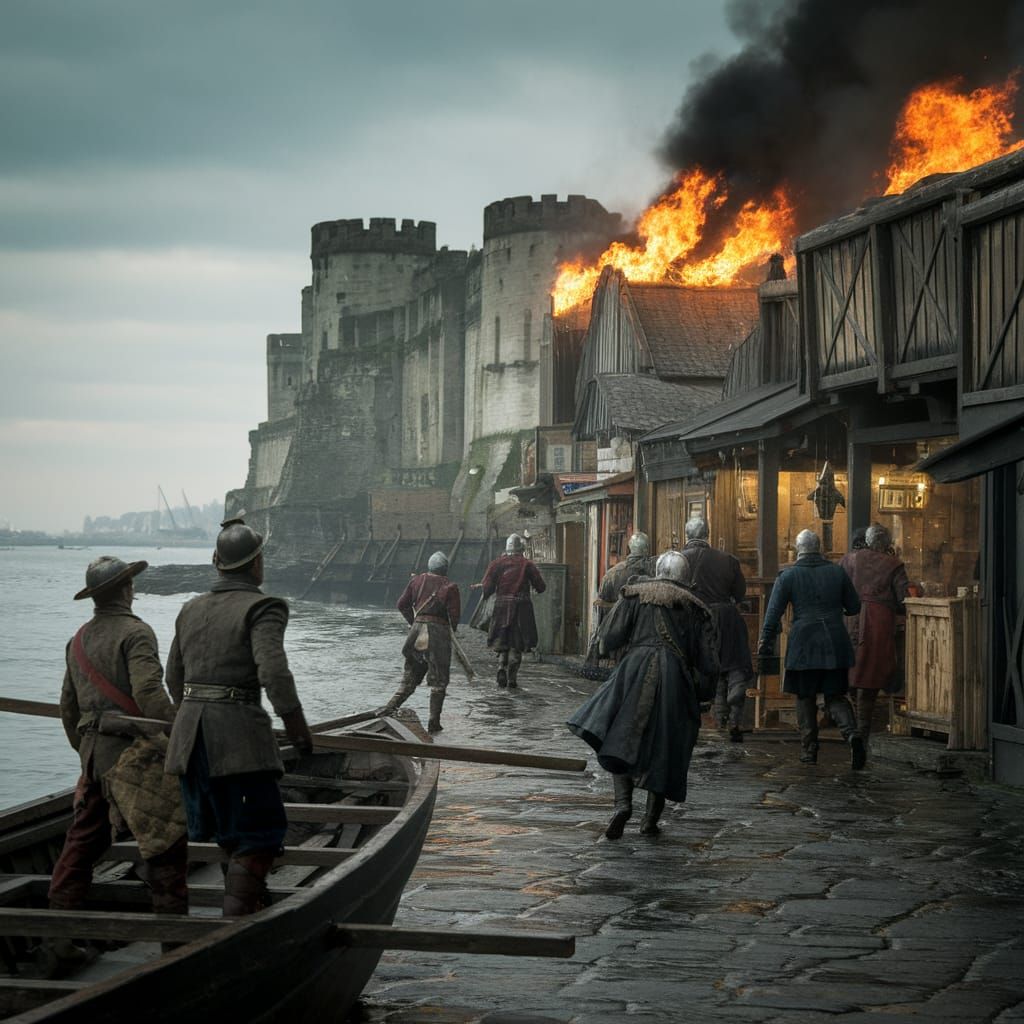 Medieval Marines Invade the Great Wharf in a Fiery Uprising