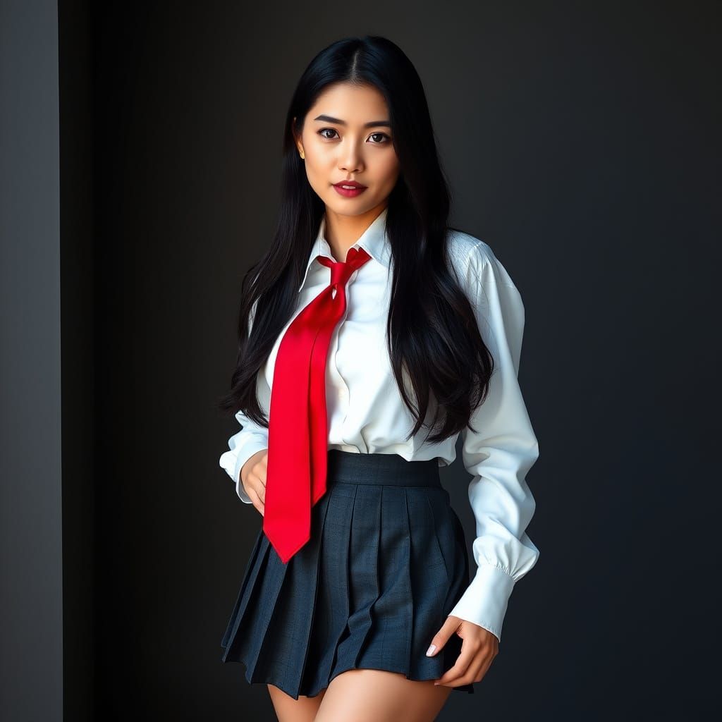 Elegant Japanese Woman in Realistic Style