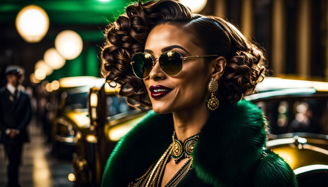 Brazilian Beauty in Edwardian Dress, Film Noir Style