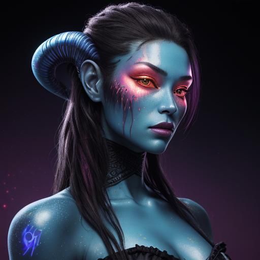 Hyperrealistic Alien Barmaid Concept Art in 8K