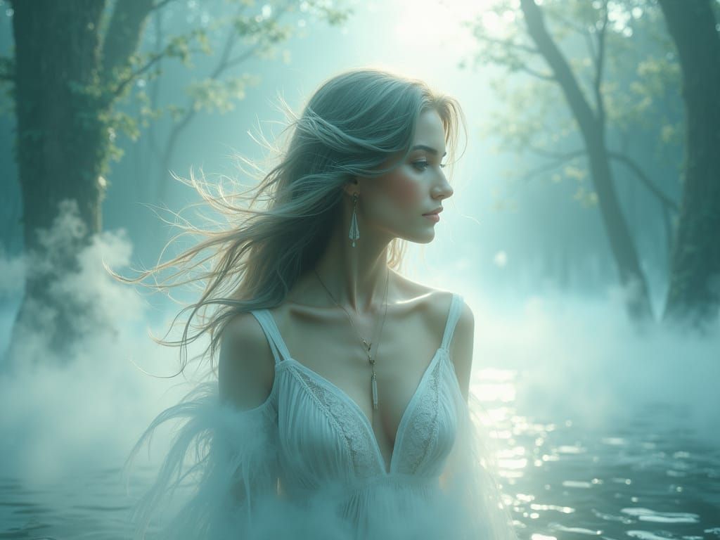 Misty Goddess in Ephemeral Haze