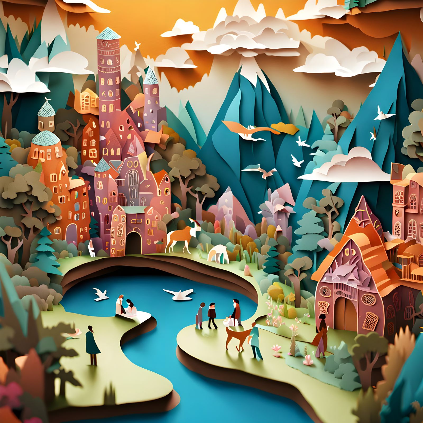 Whimsical Paper Craft Fantasy World