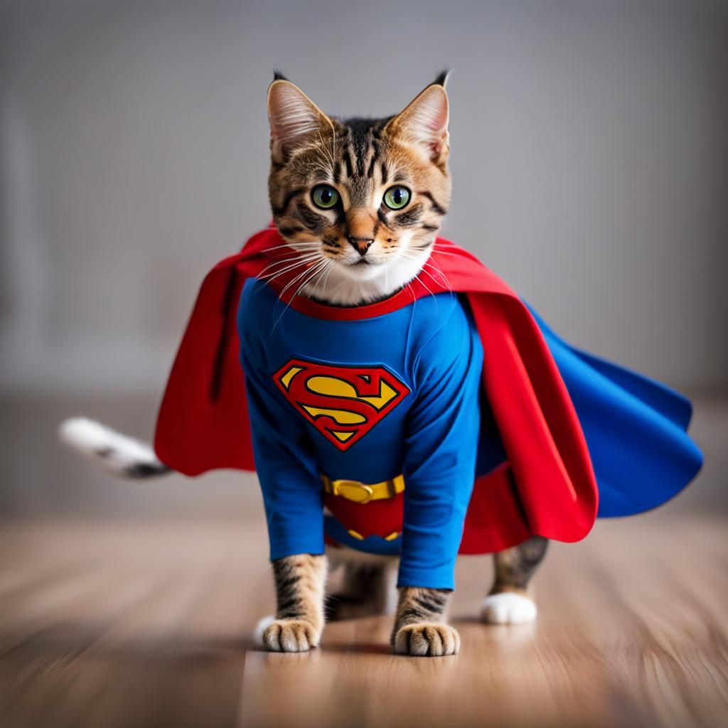 Cutest cat is a superman
