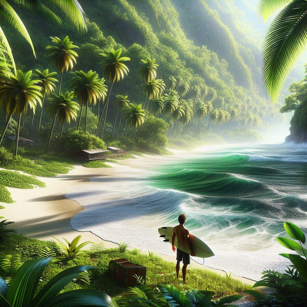 Tropical Beach Point Break in Early 2000s Game Style