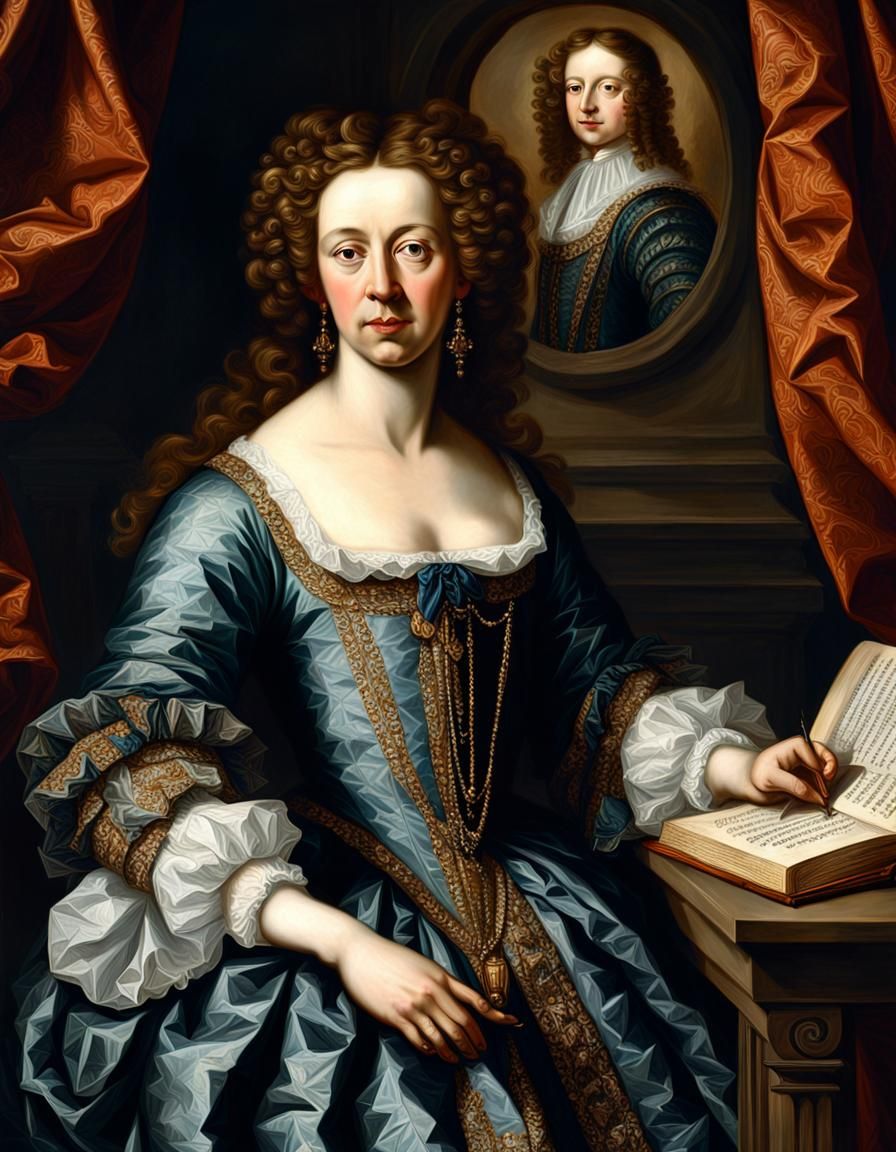 Aphra Behn Portrait in 17th Century Style