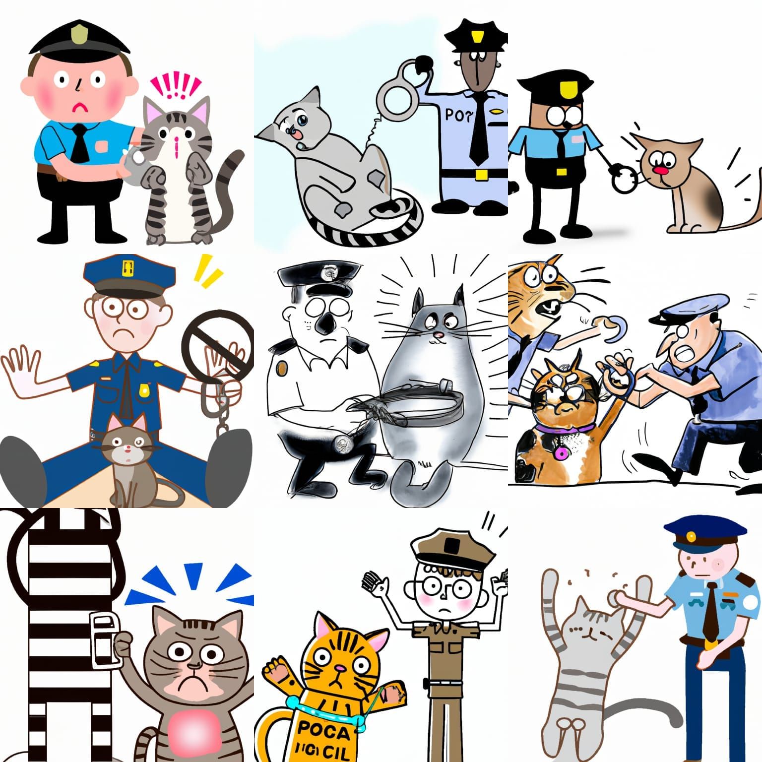 Police Officers' Humorous Cat Handcuff Fail