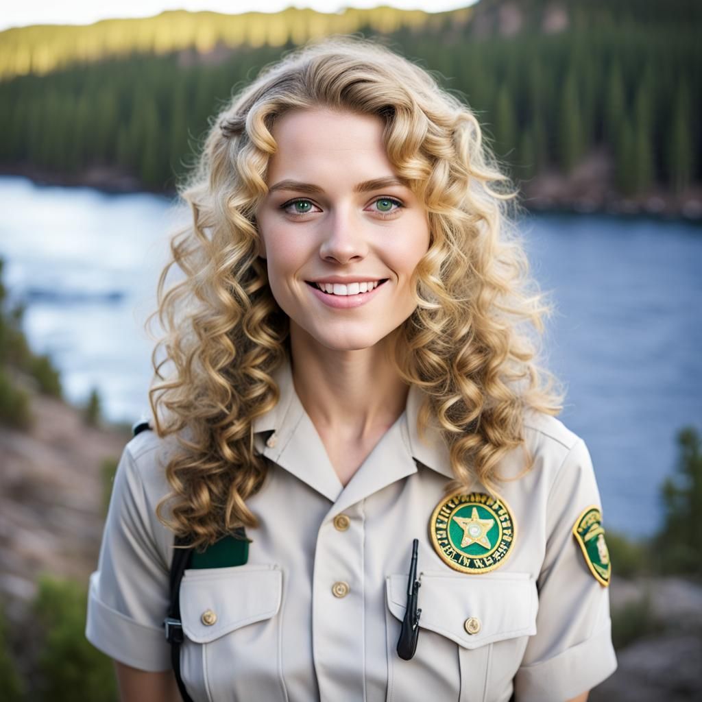 Teenage Girl as Park Ranger in National Park