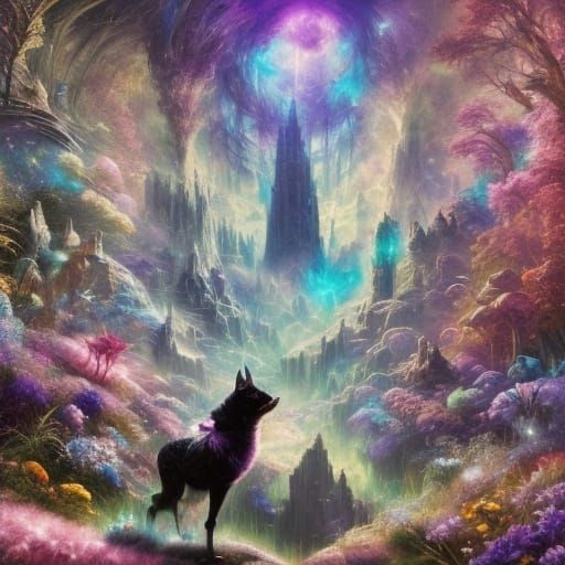 Ethereal Fluffy Creature with Purple Eyes