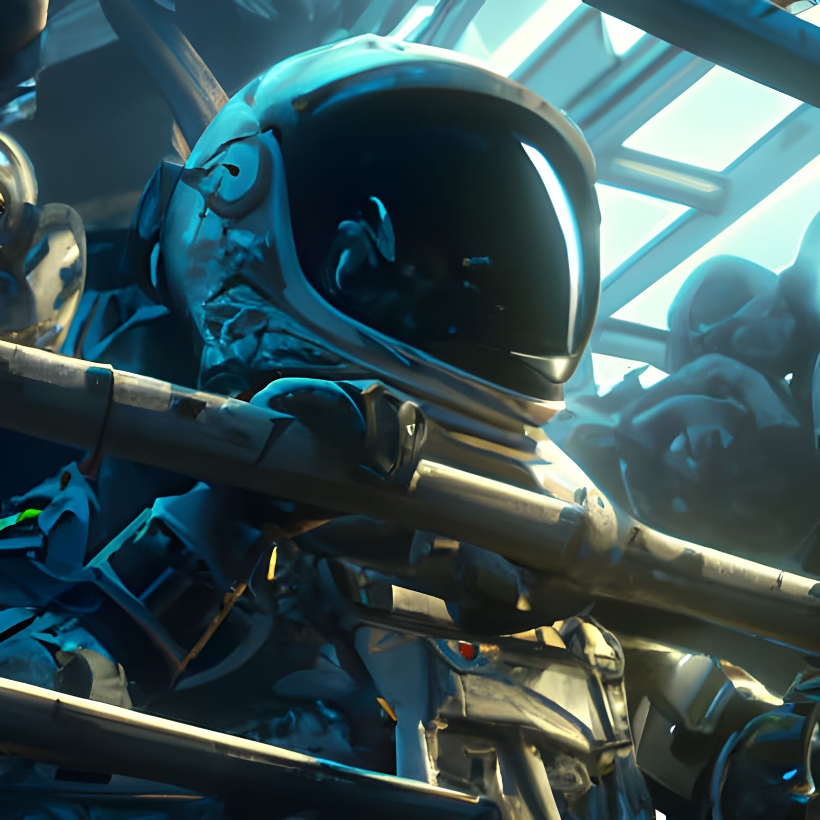 Cosmonaut Stares into Space: Hyperdetailed Concept Art