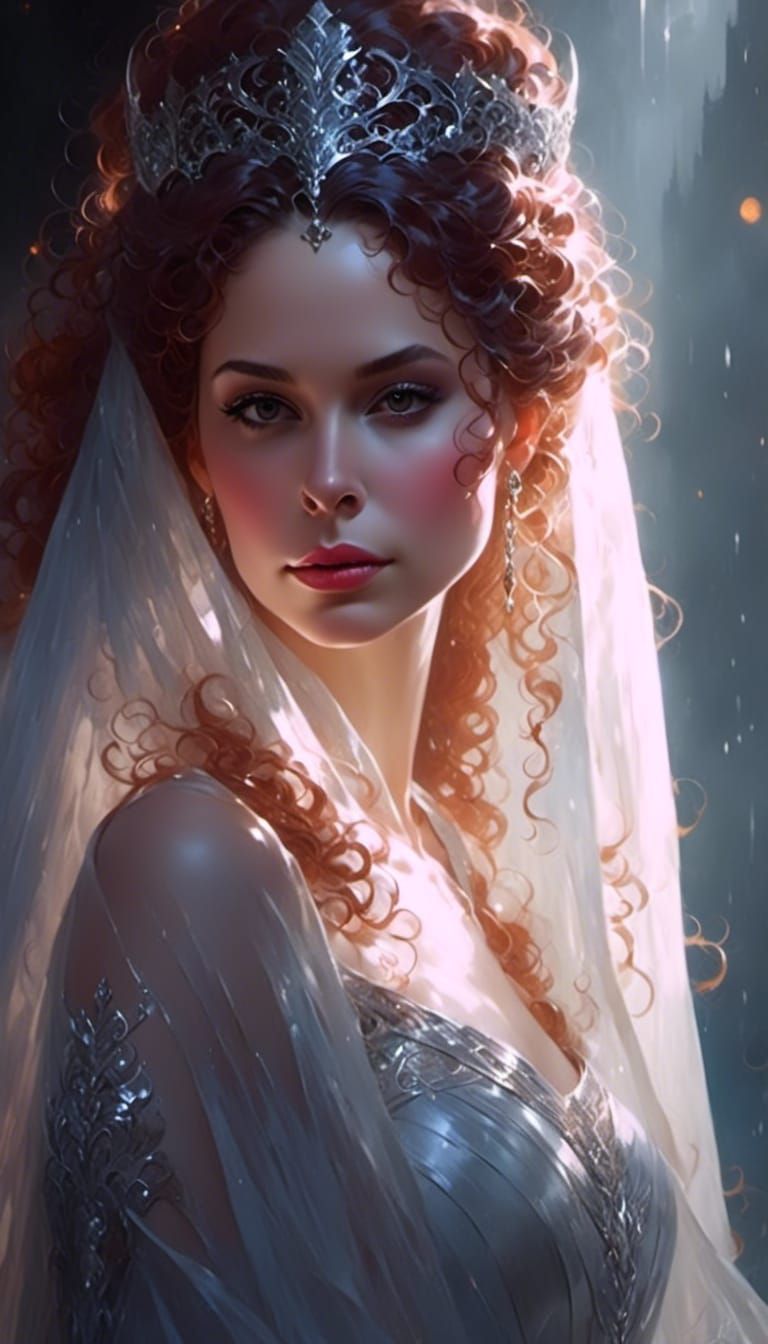 Elfin Queen Portrait with Luminous Details