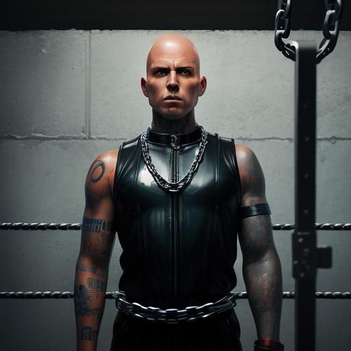 Sinister Prison Scene of Man in Orange Jumpsuit