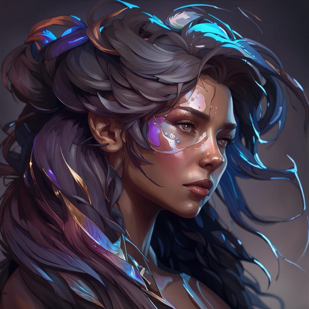 Detailed Anime Portrait with Dynamic Lighting