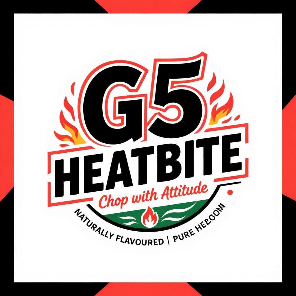 G5 HeatBite Ghanaian Spicy Food Logo Design