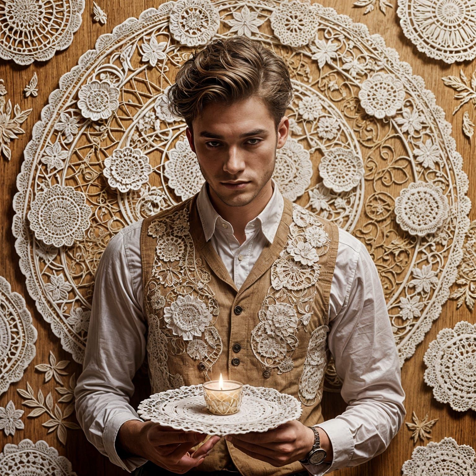 Young Man's Doily Fashion