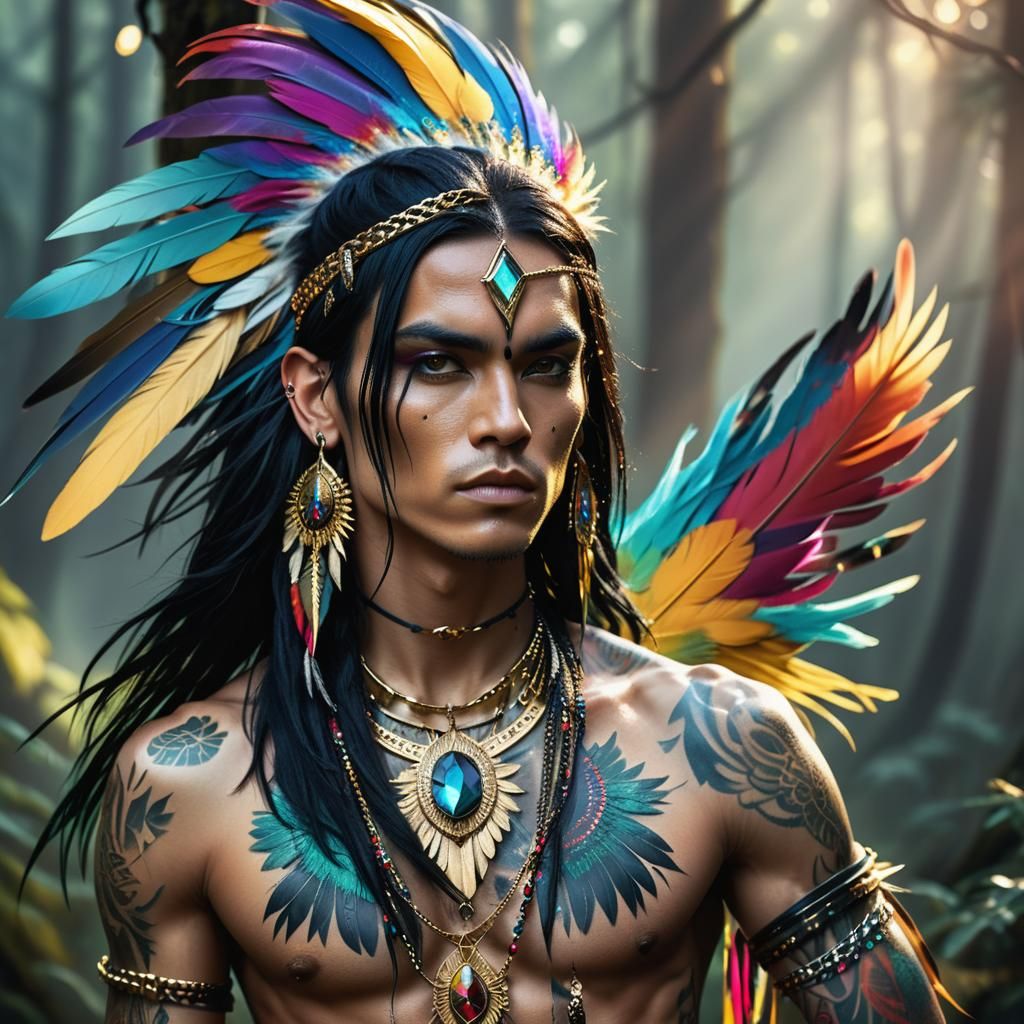 Air Elemental King with Gemstones in 3D Digital Art