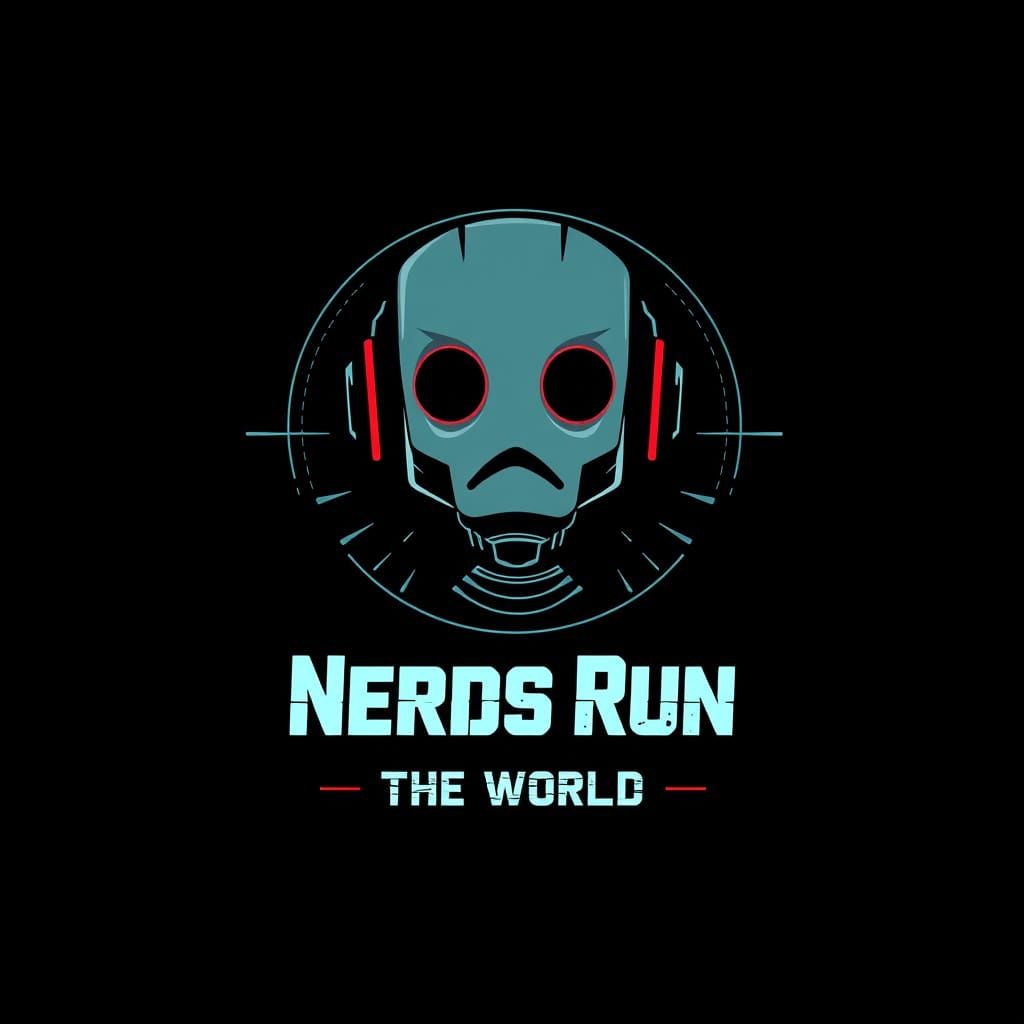 Retro-Futuristic Robot Logo in Cyberpunk Style