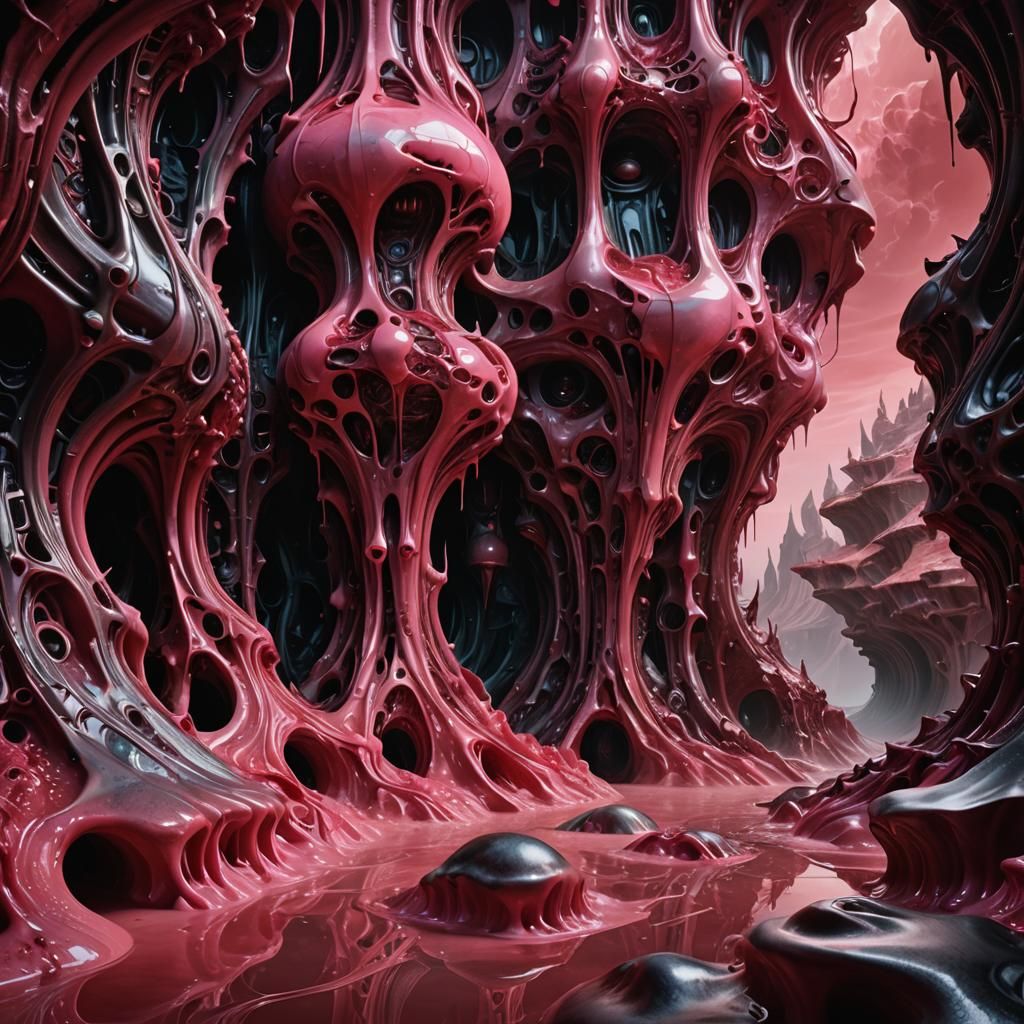 Biomechanical Landscape Inspired by HR Giger in 8K