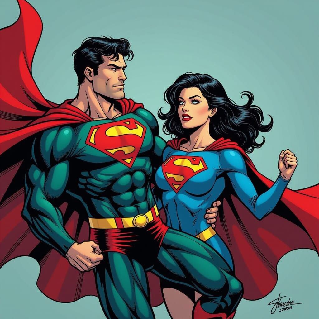 Villain Incapacitates Superman in Comic Book Style