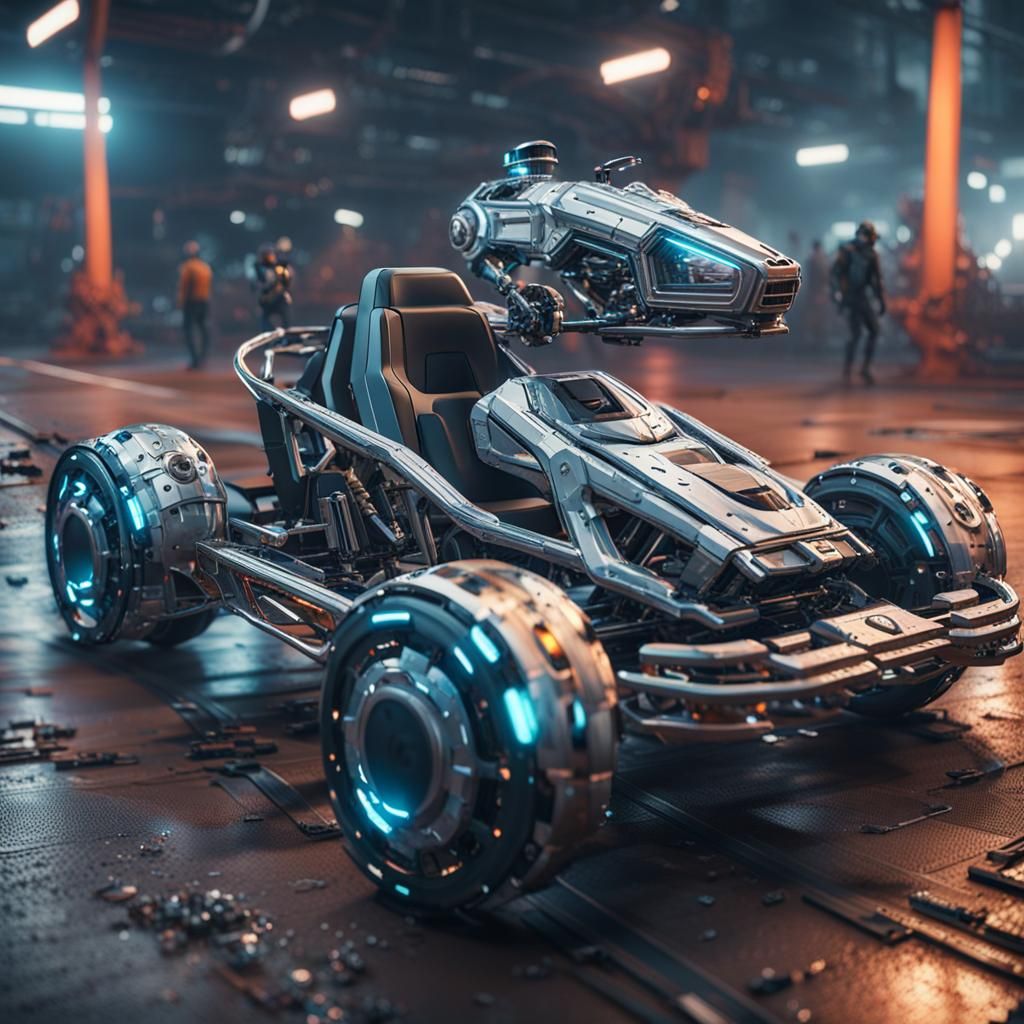 Futuristic Pulsejet Go-Kart: Sci-Fi Cinematic Render