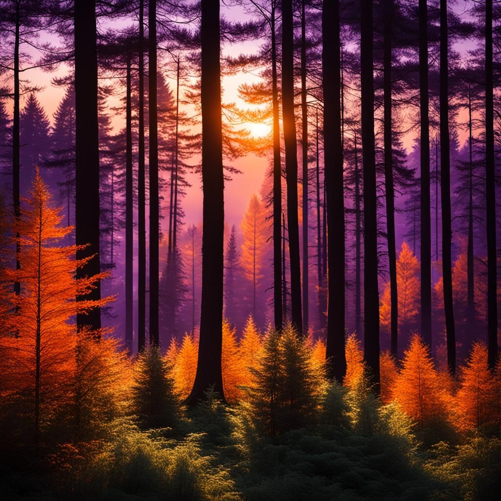 Golden Hour Forest Sunset: Professional Photography