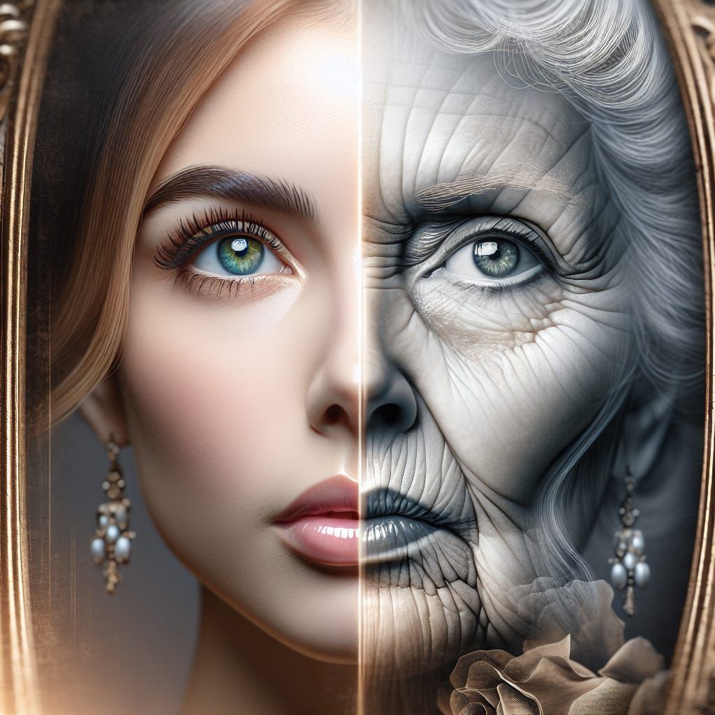 Youth and Age Reflected: A Double Exposure Portrait