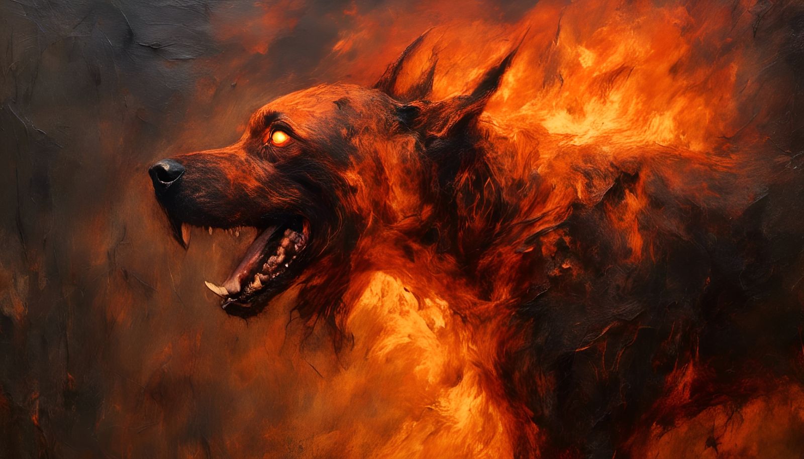 Terrifying Cerberus: Hound of Hell in Flames
