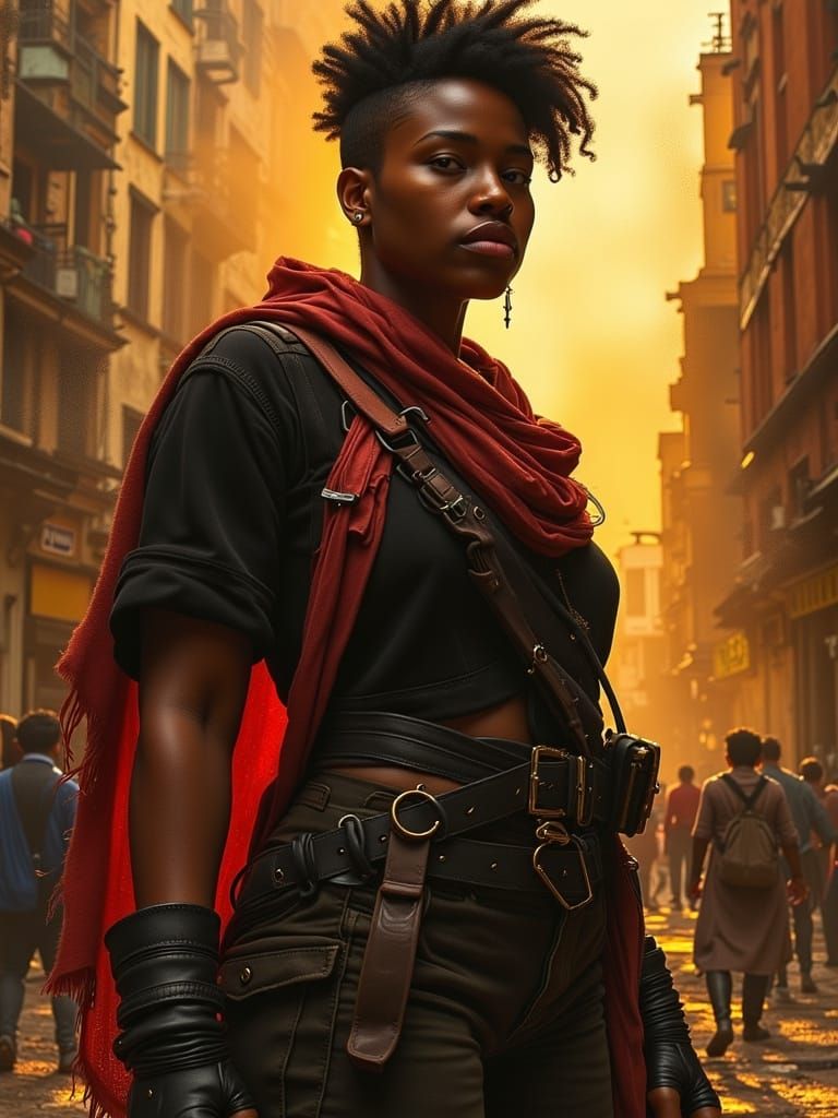 Stoic Figure of Adjunct Liberation Front in Dramatic Light