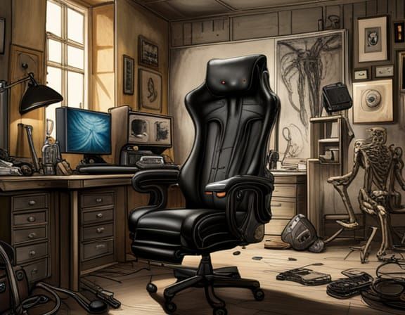 Giger Style Gaming Chair in Gamer's Office
