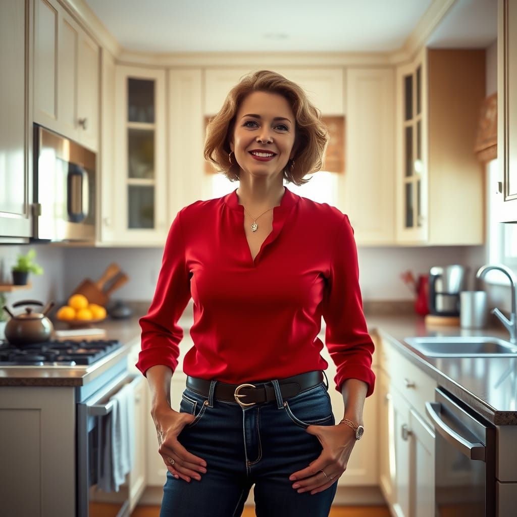 Hyper-Realistic American Suburban Kitchen Scene