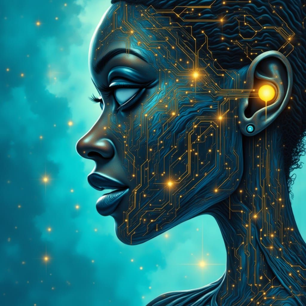 Hyperrealistic Profile Banner with Circuit Details