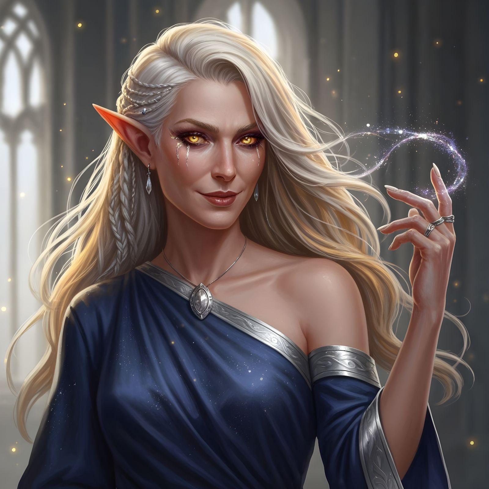 Powerful Archmage Portrait in Mature Fantasy Style