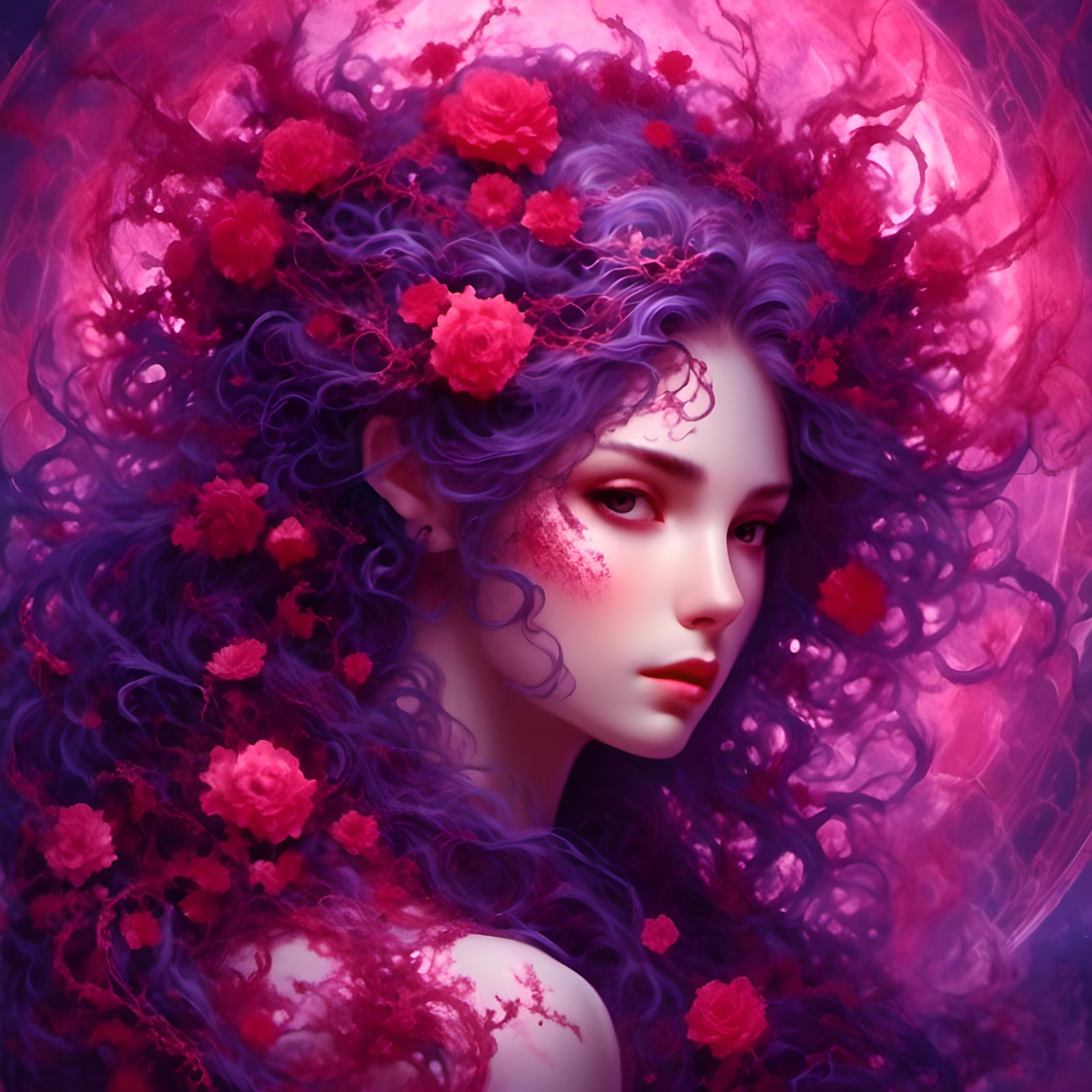 Alien Punk Portrait with Glowing Skin