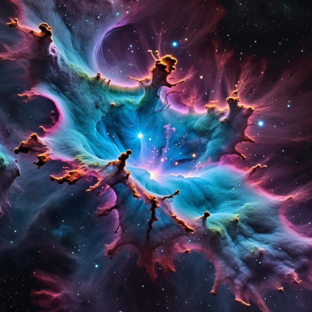 Amoeba Nebula: Photorealistic 3D Concept Art