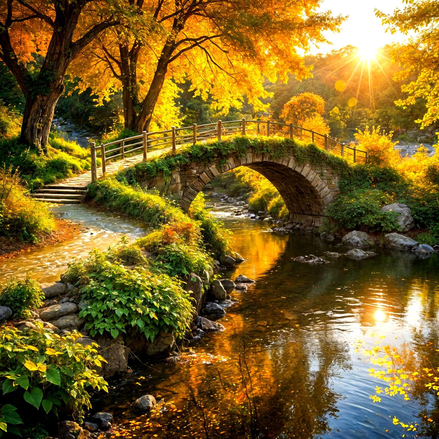 Surreal Autumn River Panorama in Photorealistic Detail