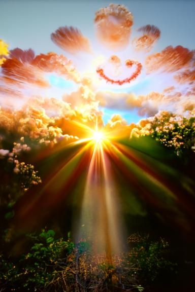 Heavenly Sunshine Manifesting Happiness and Laughter