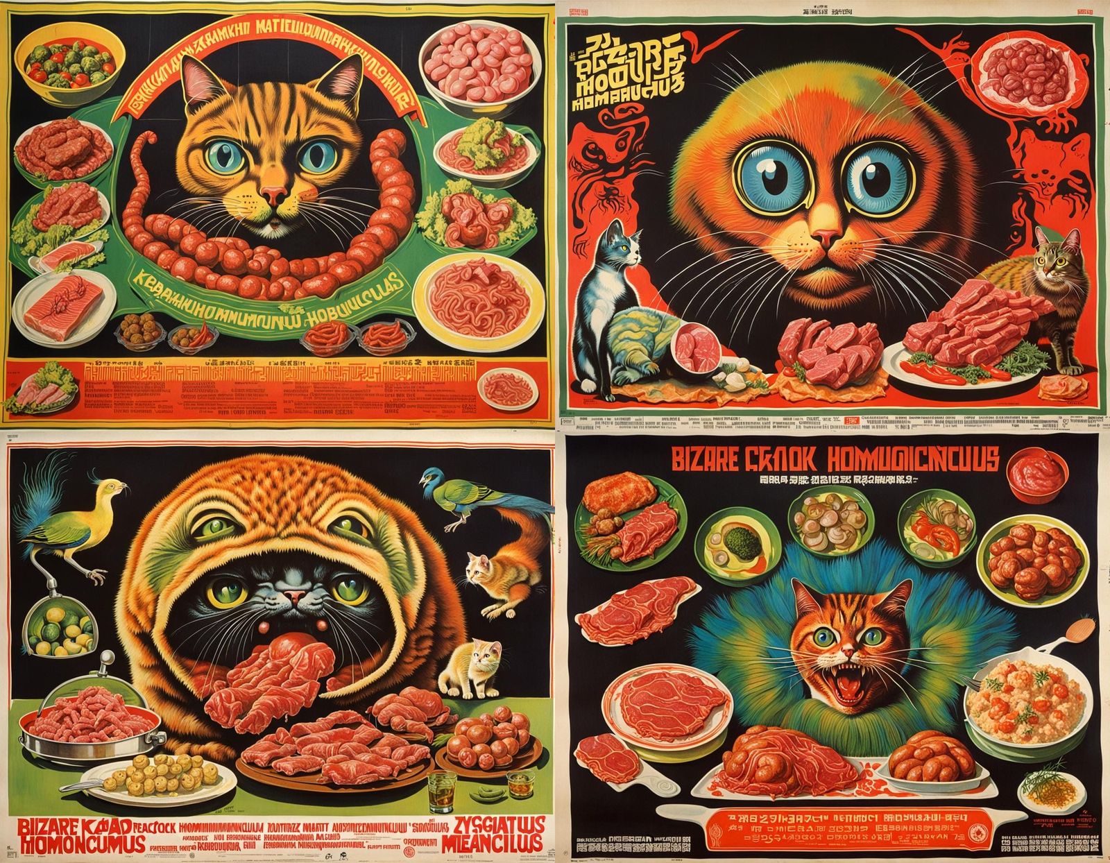 Bizarre Creature in 1970s Russian Movie Poster Style