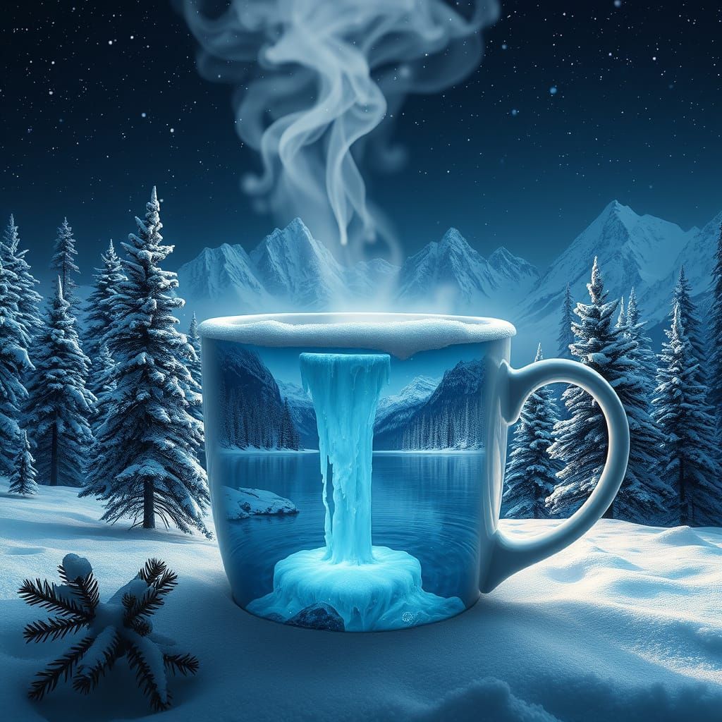 Magical Winter Landscape in Coffee Mug
