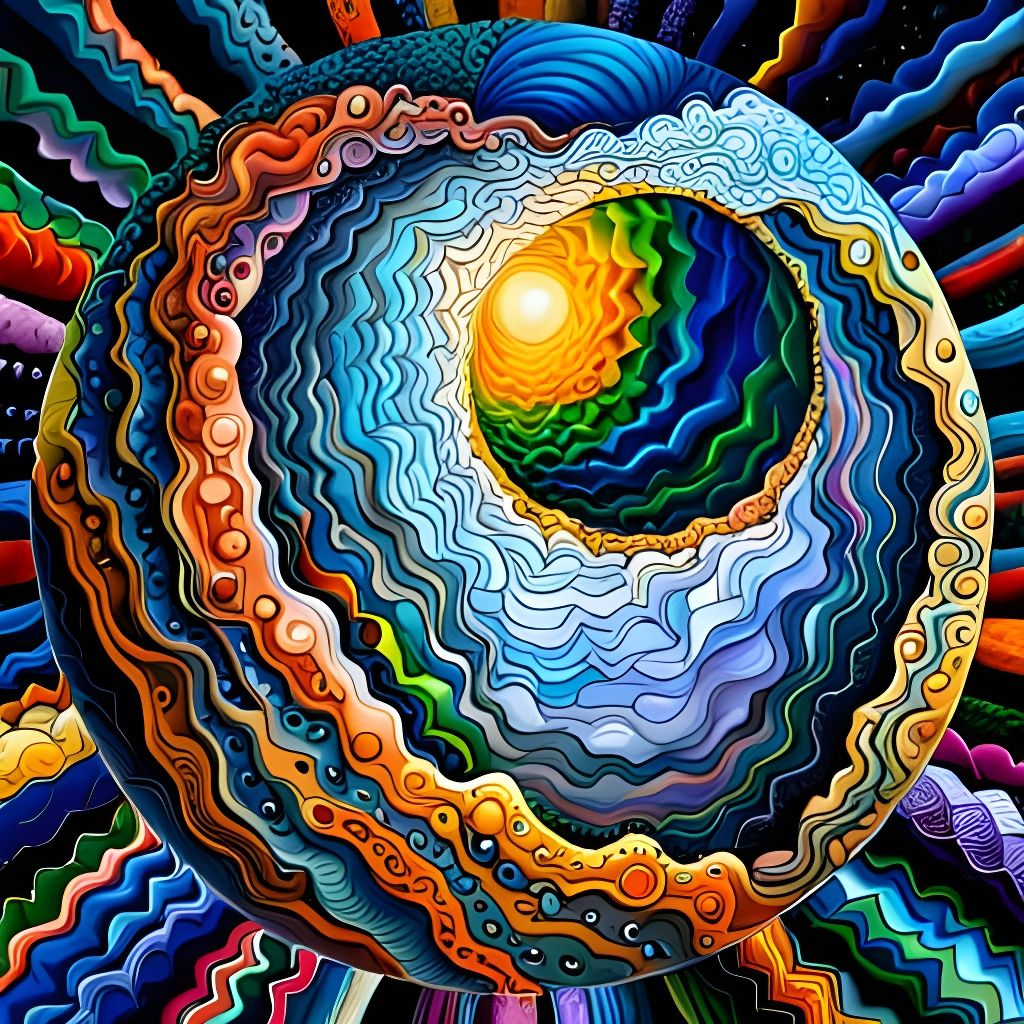 Rainbow Lightning Plasma Orb in Afremov Hues