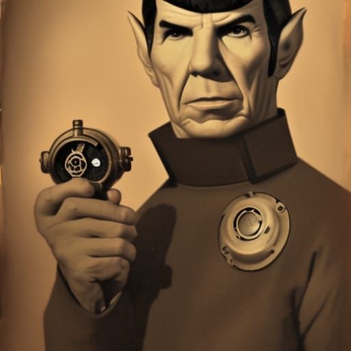 Spock in Steampunk Sepia Photograph Style