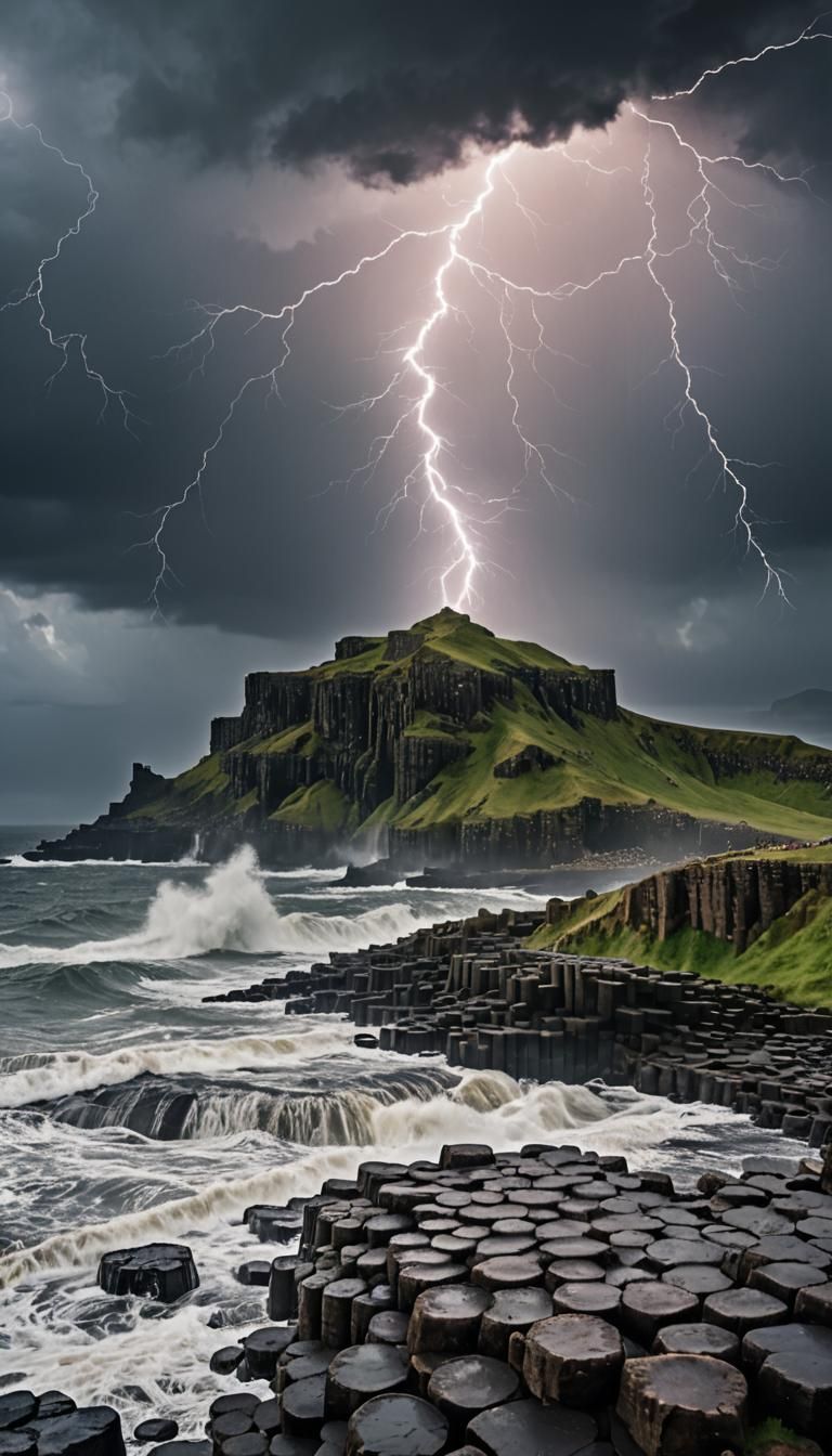 Giant's Causeway Under Stormy Skies
