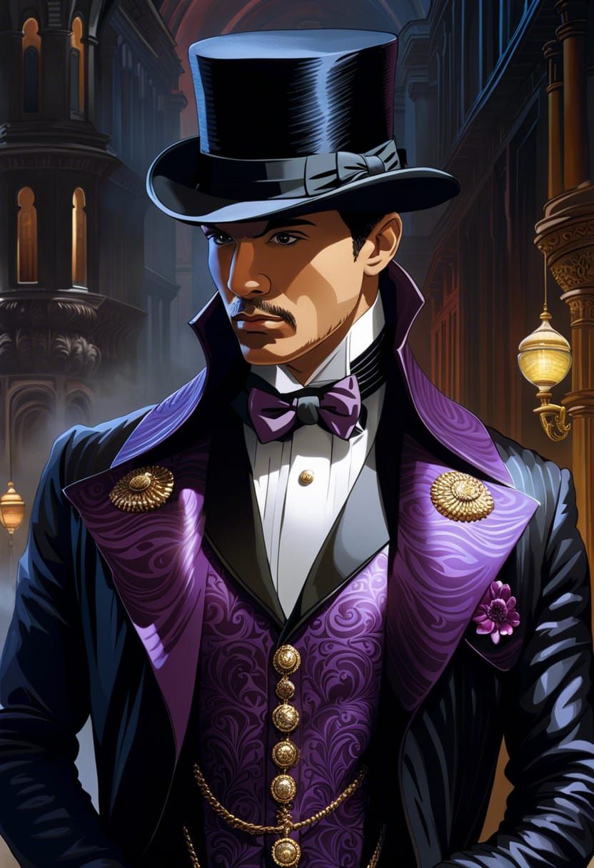 Victorian Gentleman in Filigree Suit, Digital Art