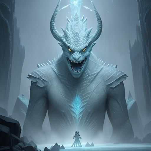 Icy Crocodile God in Greg Rutkowski Style