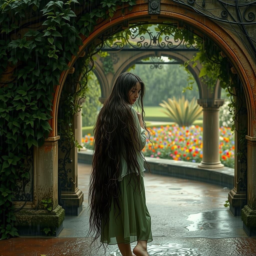 Romantic Italian Woman Finds Solace Under Ancient Archway