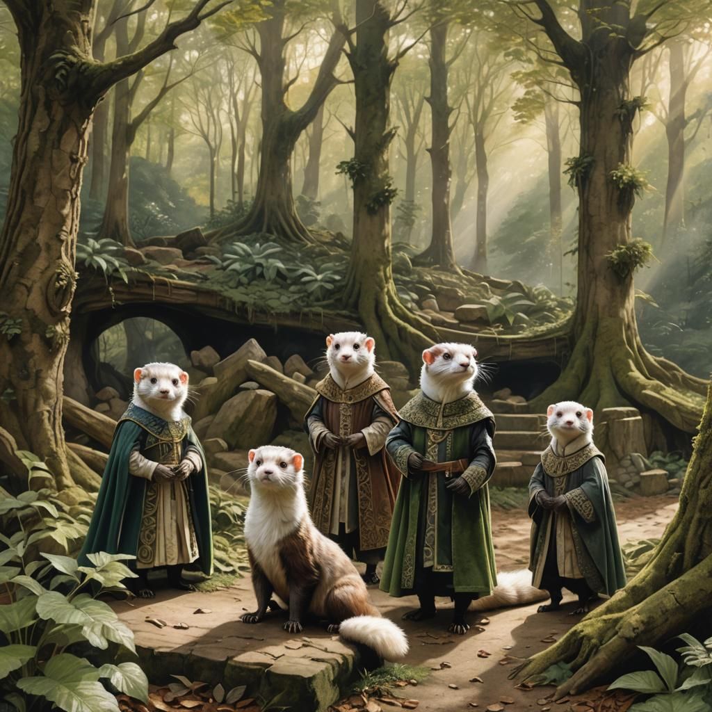 Ferrets Perform Hamlet in Forest Amphitheatre