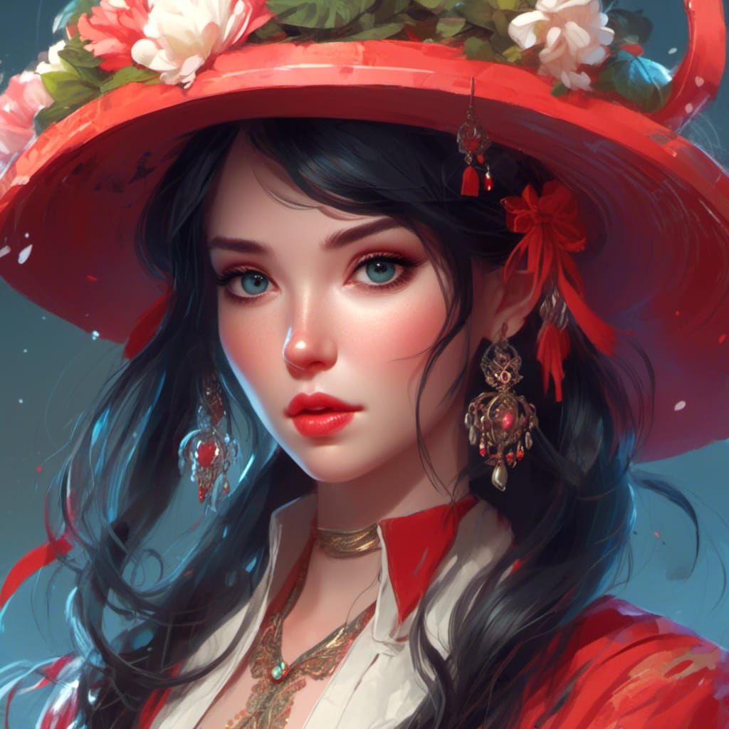 Hyperrealistic Portrait of Beautiful Woman in Digital Art St...