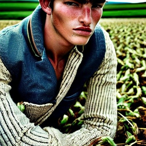 Alluring Portrait of a Young Farmer for Vogue