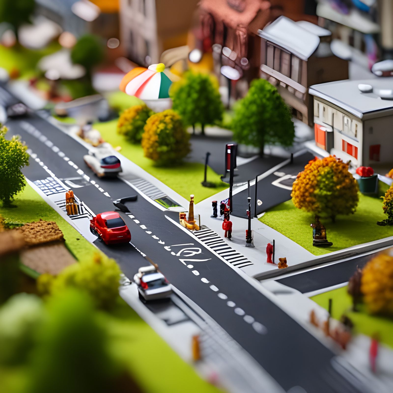 Isometric Miniature City Model in Bright Colors