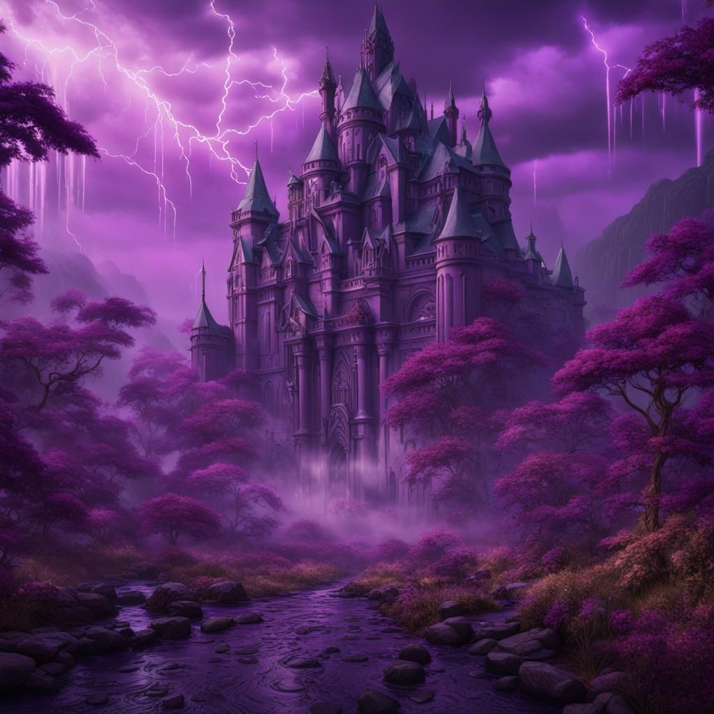 Fantastical Purple Rain in Detailed Matte Painting